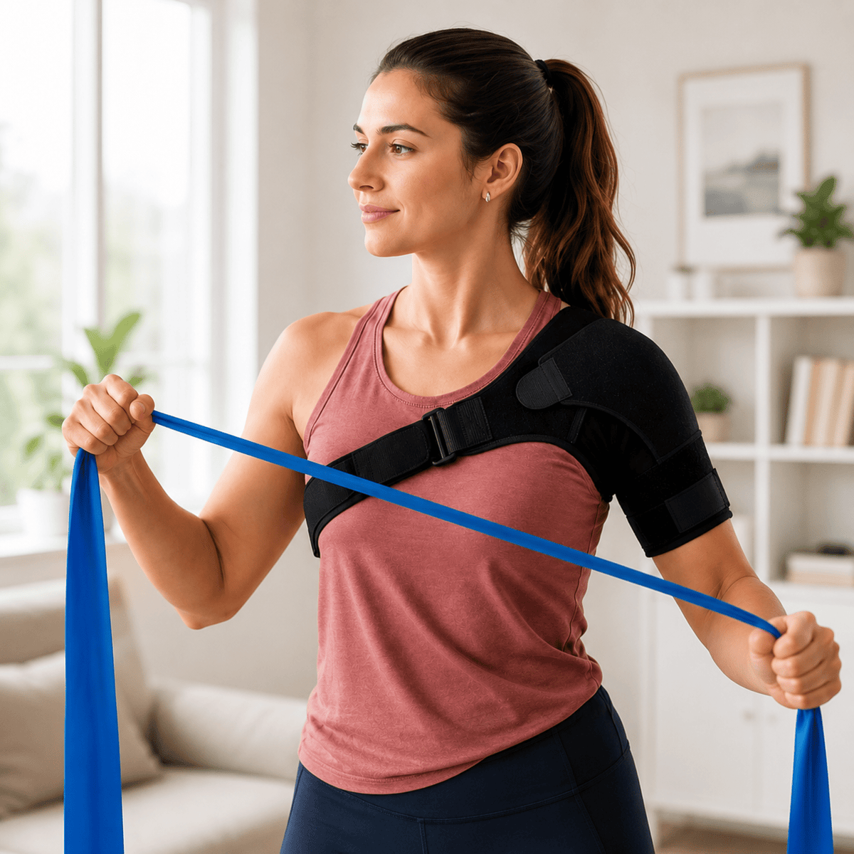Unilateral Shoulder Brace with Pressure Pad - Adjustable Targeted