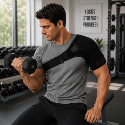 Unilateral Shoulder Brace with Pressure Pad - Adjustable Targeted