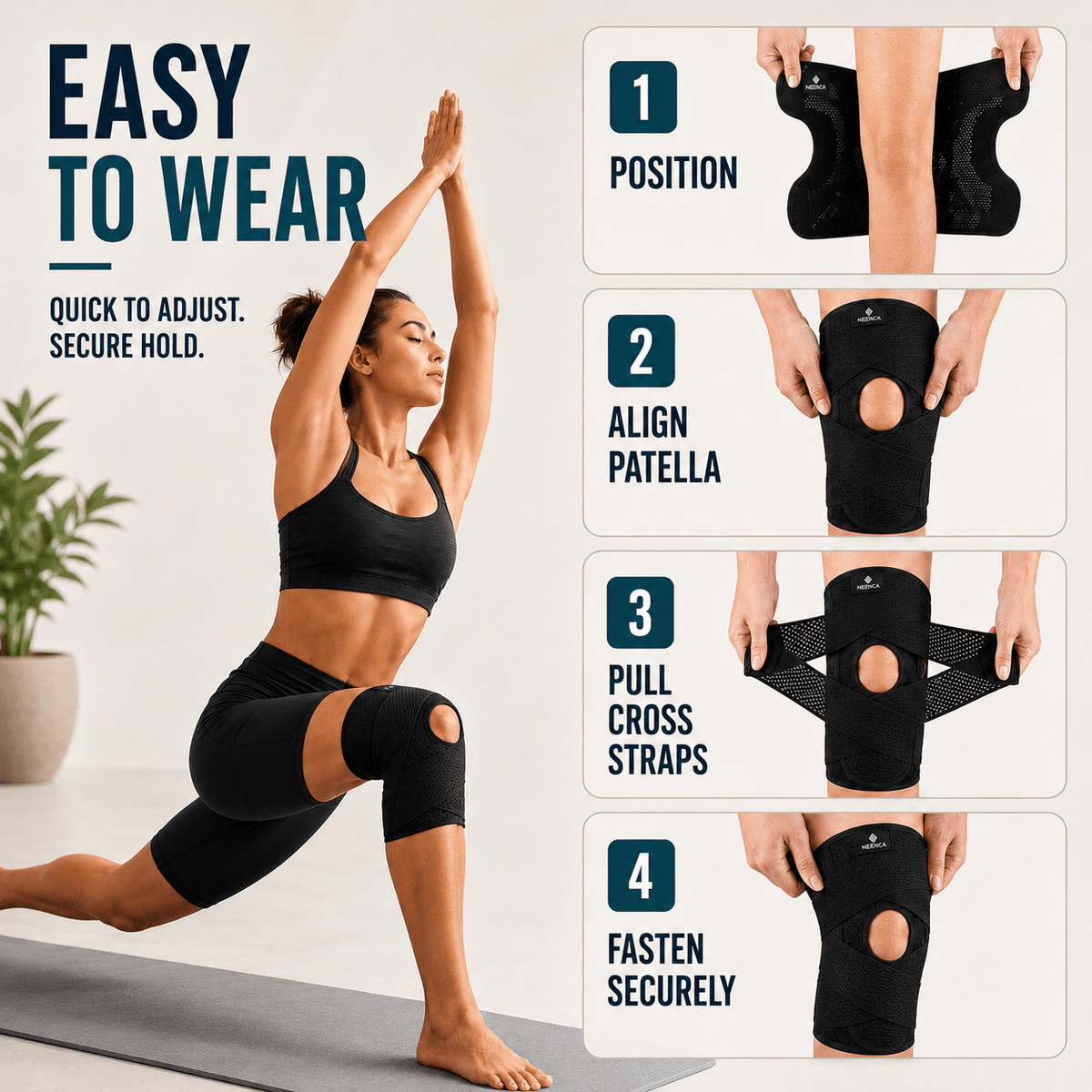 Adjustable Knee Brace with Stabilizers - Sport & Daily Wear