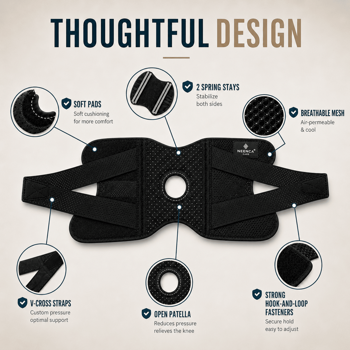 Adjustable Knee Brace with Stabilizers - Sport & Daily Wear