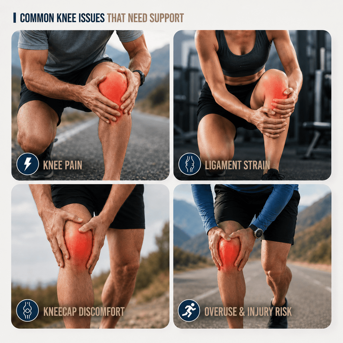 Adjustable Knee Brace with Stabilizers - Sport & Daily Wear