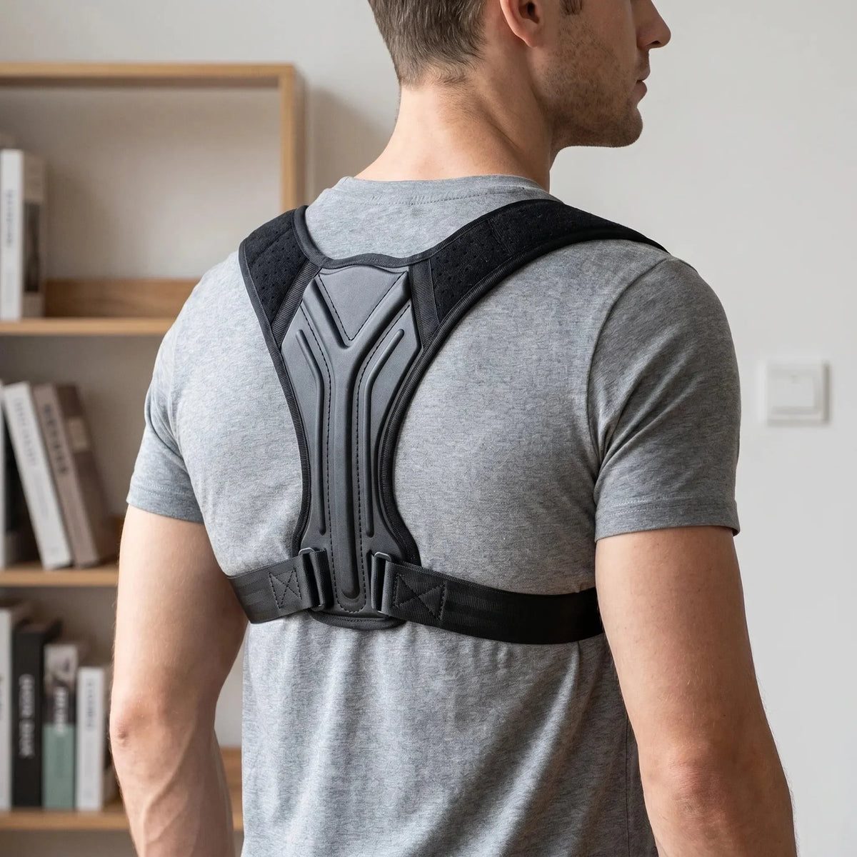 Upper Back Brace Front Closure - Breathable Office & Gym Adjustable