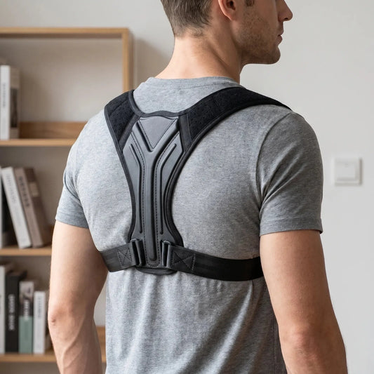 Upper Back Brace Front Closure - Breathable Office & Gym Adjustable