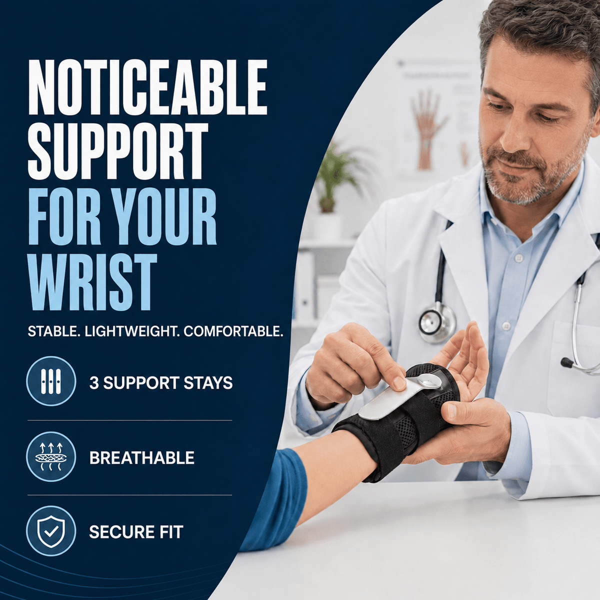 Adjustable Wrist Brace with Splint - Stabilization & Relief