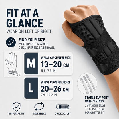 Adjustable Wrist Brace with Splint - Stabilization & Relief