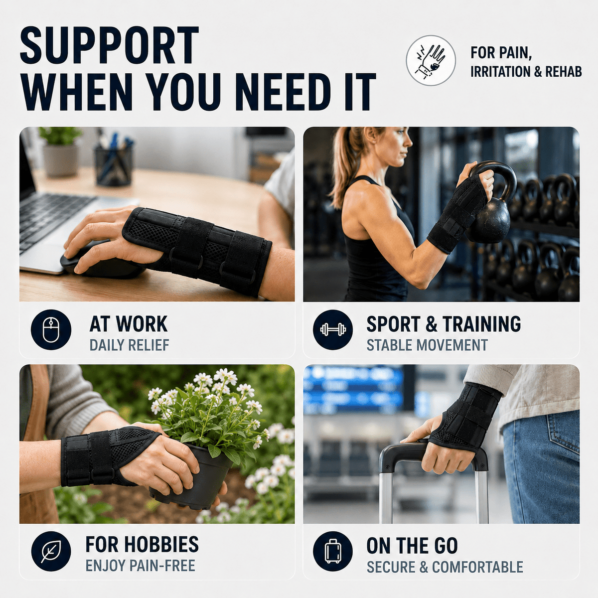 Adjustable Wrist Brace with Splint - Stabilization & Relief