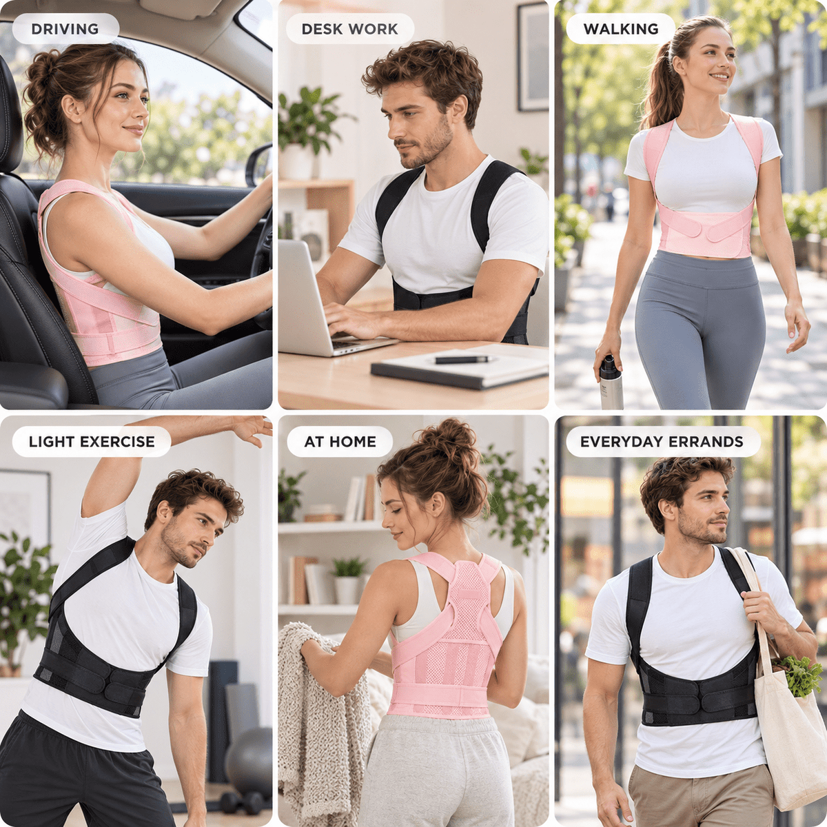 Full Back Posture Brace - Unisex Adjustable Total Support