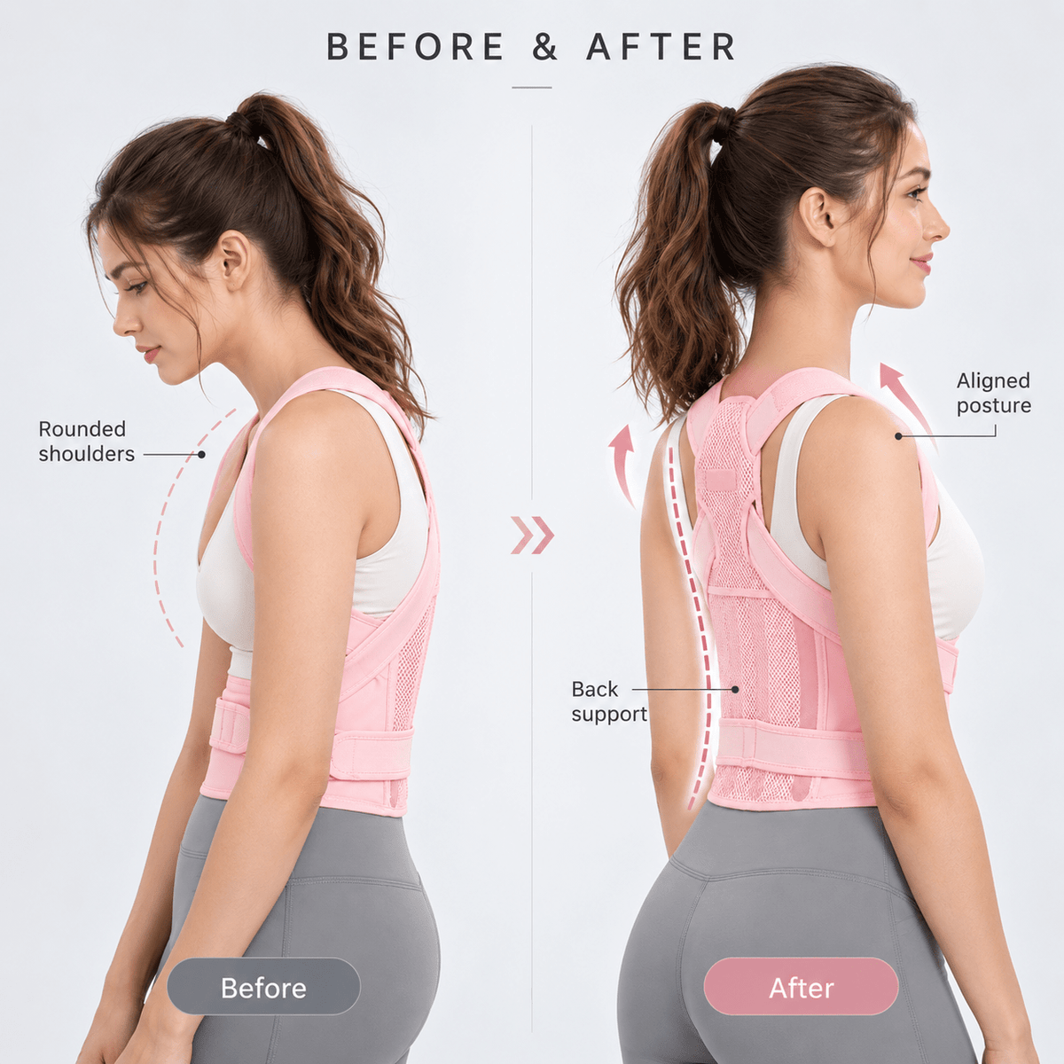 Full Back Posture Brace - Unisex Adjustable Total Support