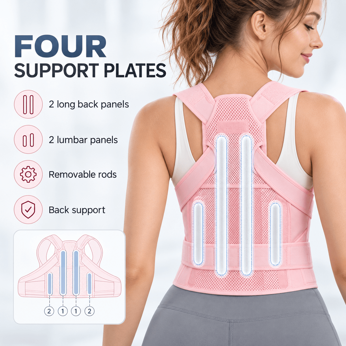 Full Back Posture Brace - Unisex Adjustable Total Support