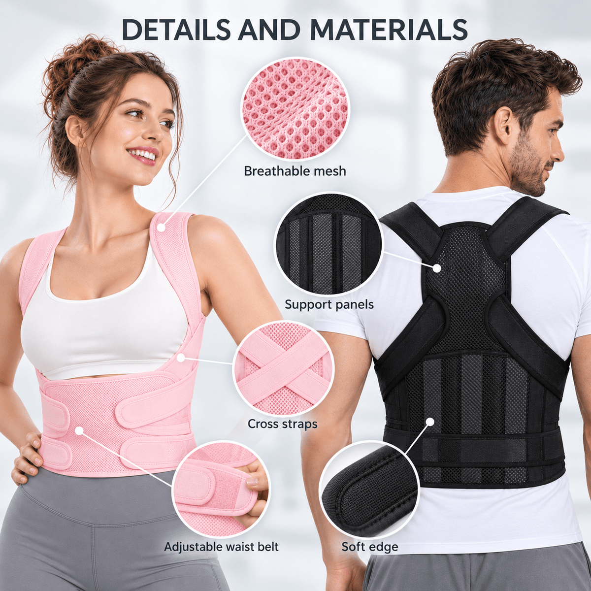 Full Back Posture Brace - Unisex Adjustable Total Support