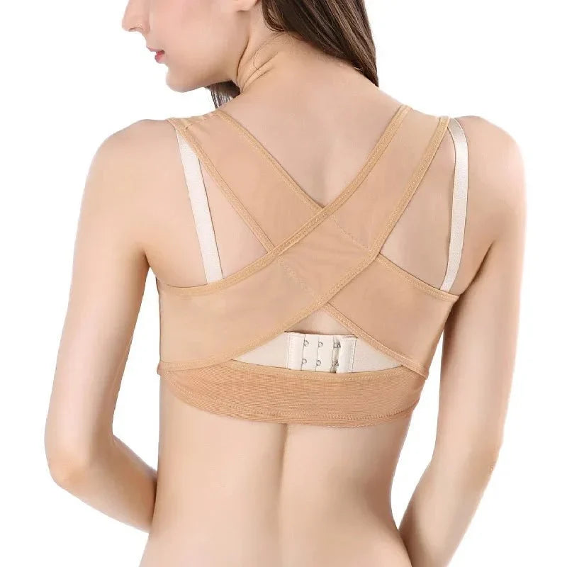 Women's X-Shape Back Brace - Front Closure Elegant Design