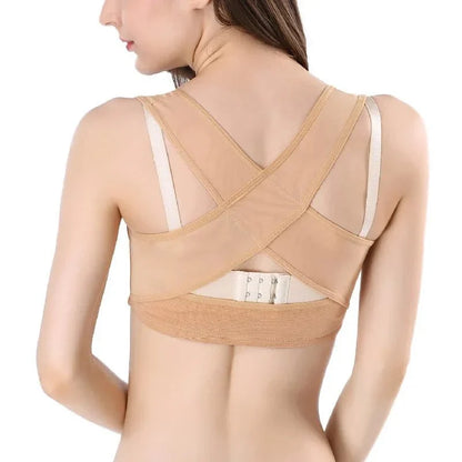 Women's X-Shape Back Brace - Front Closure Elegant Design