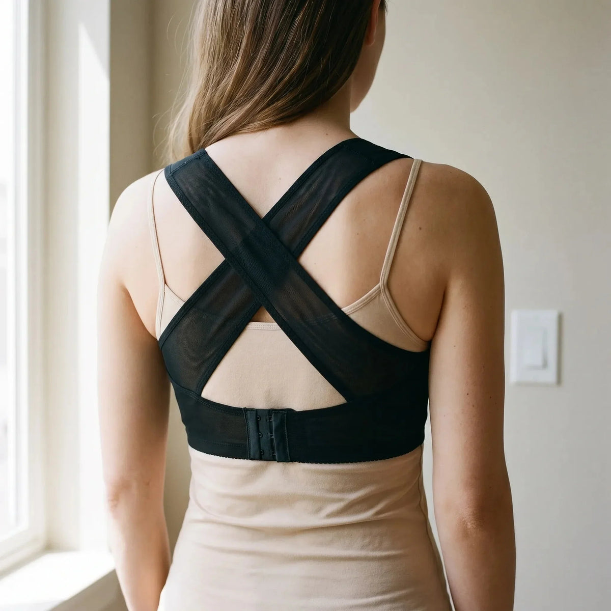 Women's X-Shape Back Brace - Front Closure Elegant Design