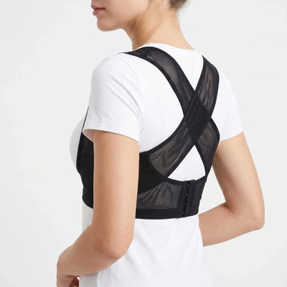 Women's X-Shape Back Brace - Front Closure Elegant Design
