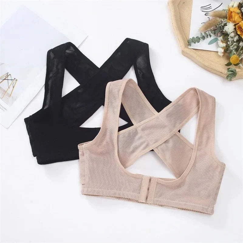 Women's X-Shape Back Brace - Front Closure Elegant Design
