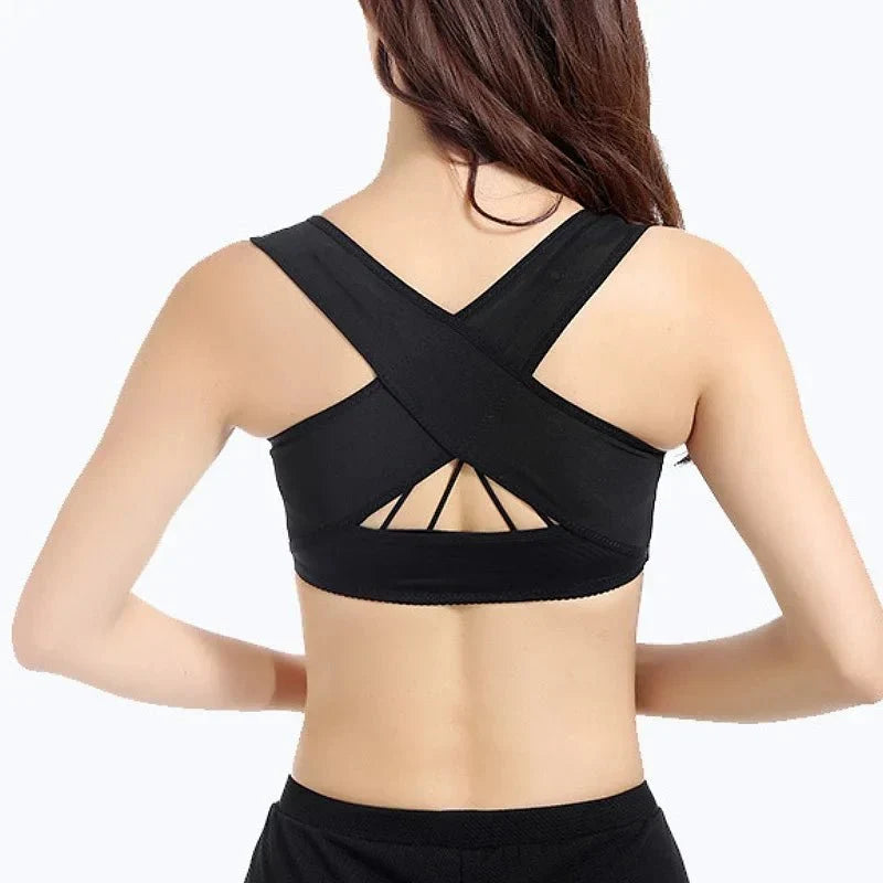 Women's X-Shape Back Brace - Front Closure Elegant Design