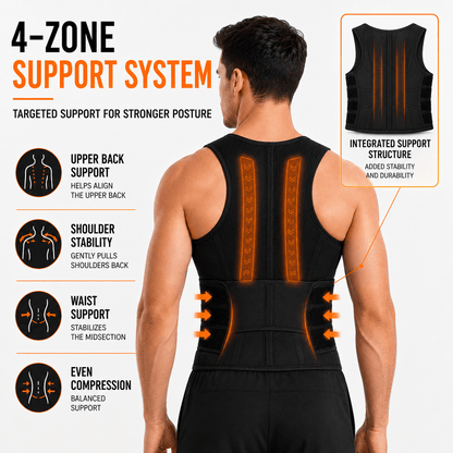 Upper Back & Waist Posture Brace - Clavicle Adjustable Straps