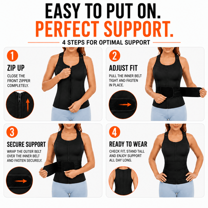 Upper Back & Waist Posture Brace - Clavicle Adjustable Straps