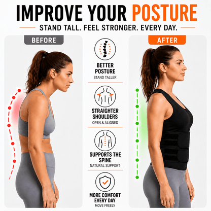 Upper Back & Waist Posture Brace - Clavicle Adjustable Straps