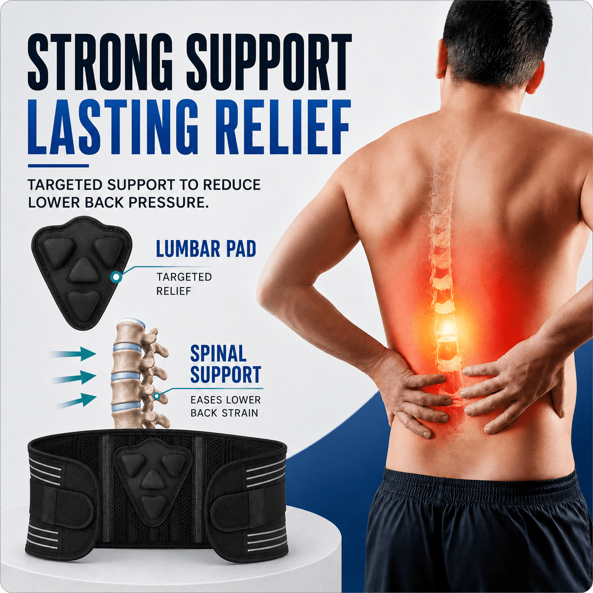 Lumbar Belt - Lower Back Pain Relief & Work Support