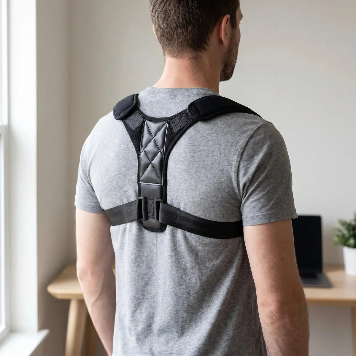 Men's Posture Belt Figure-8 - Breathable Back Panel Office