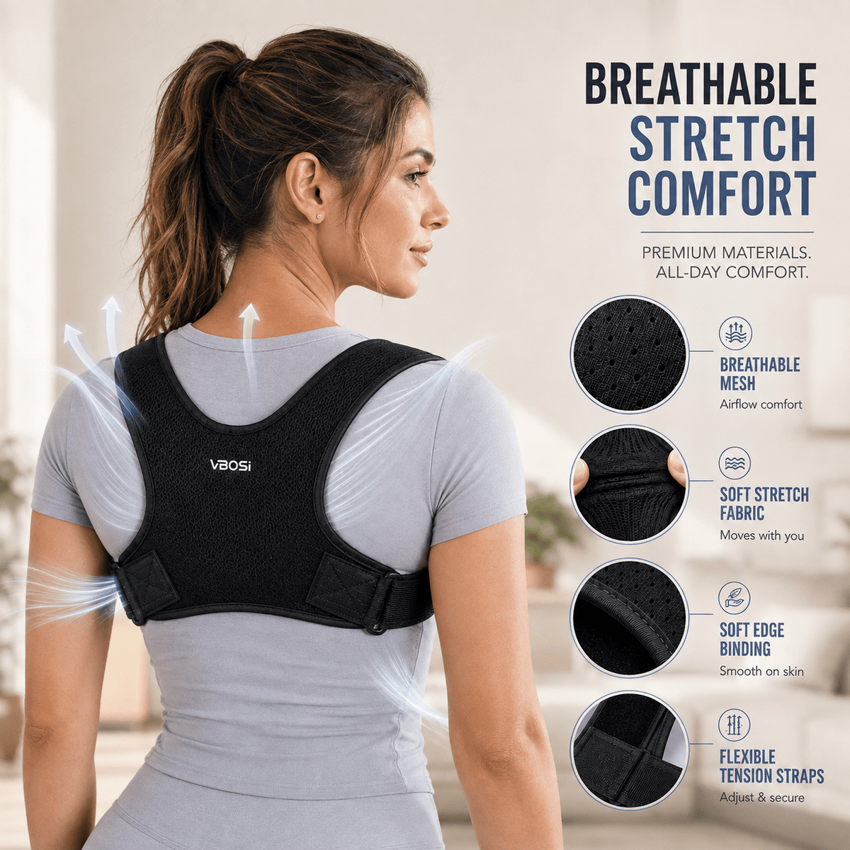 Adult Figure-8 Posture Corrector - Wide Shoulder Support Office