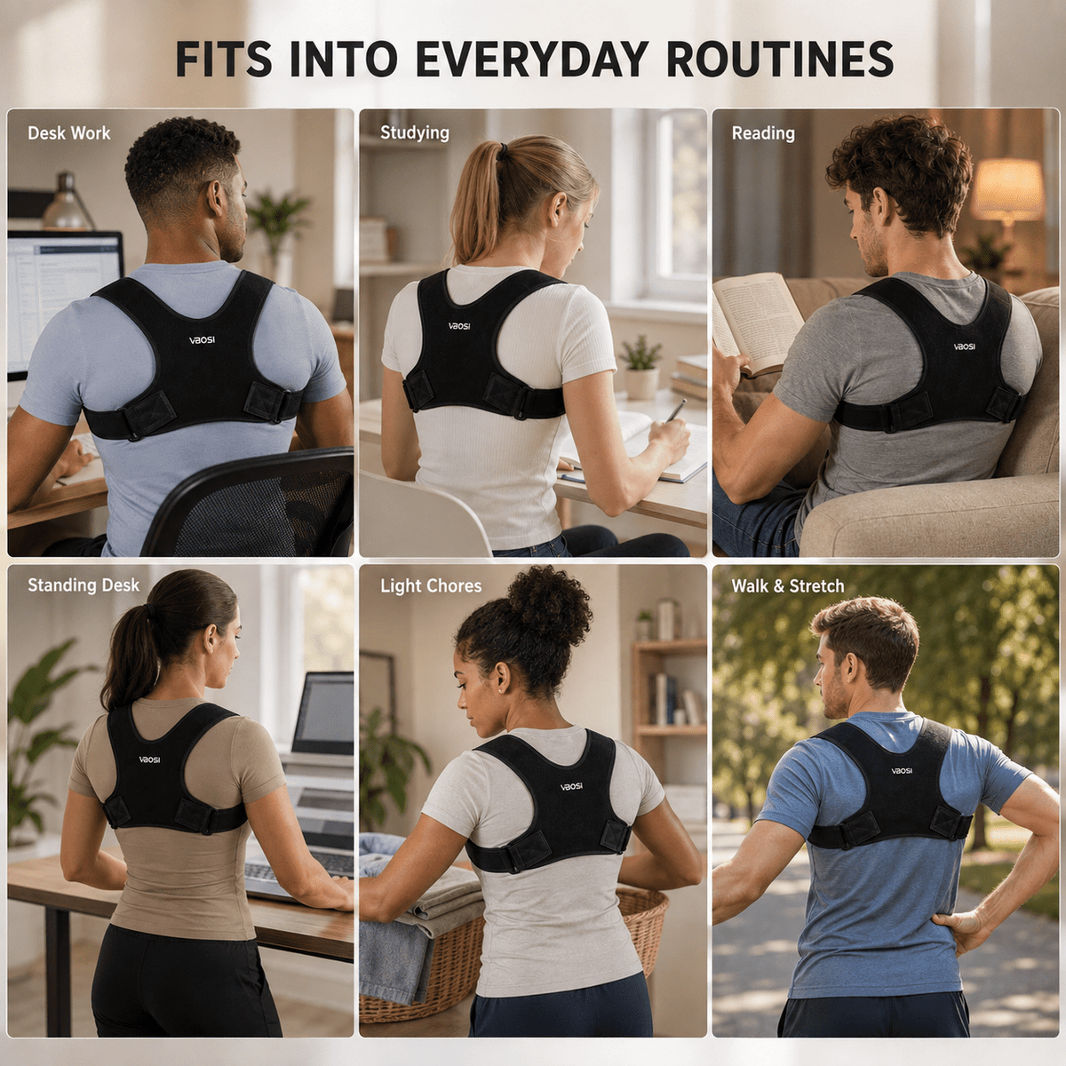 Adult Figure-8 Posture Corrector - Wide Shoulder Support Office