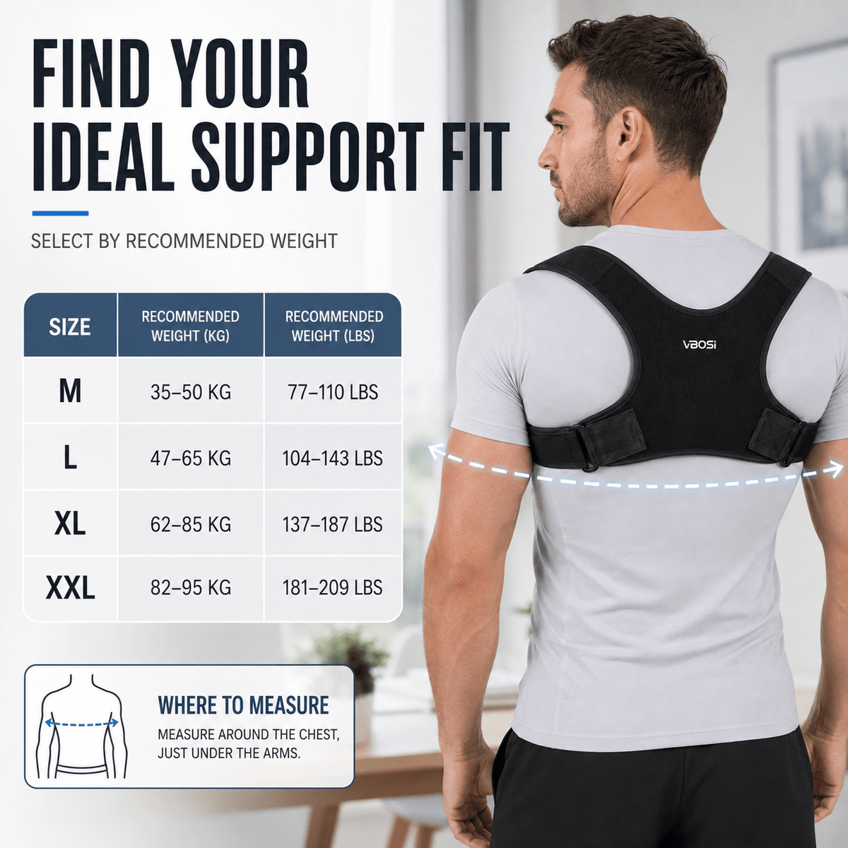 Adult Figure-8 Posture Corrector - Wide Shoulder Support Office