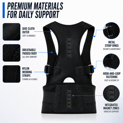 Posture Corrector with Wide Lumbar Belt - Office & Home Support