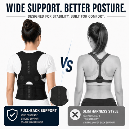 Posture Corrector with Wide Lumbar Belt - Office & Home Support