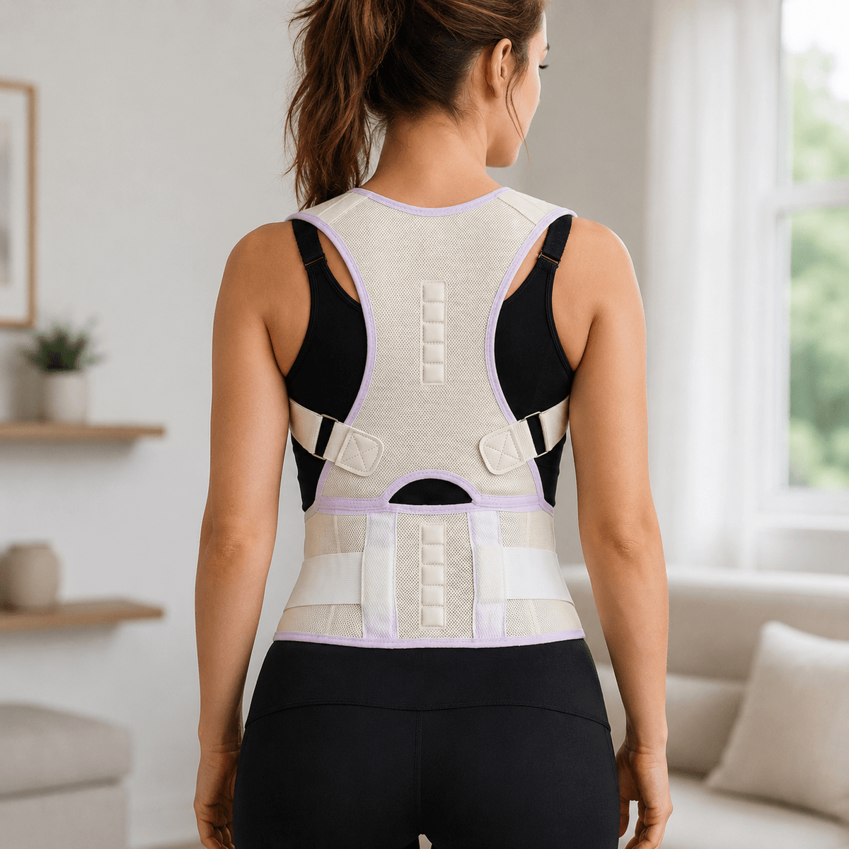 Posture Corrector with Wide Lumbar Belt - Office & Home Support