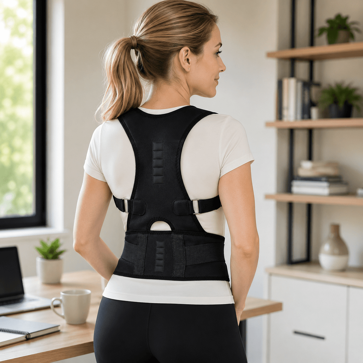 Posture Corrector with Wide Lumbar Belt - Office & Home Support