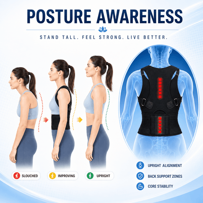 Posture Corrector with Wide Lumbar Belt - Office & Home Support