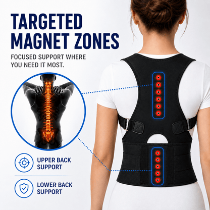 Posture Corrector with Wide Lumbar Belt - Office & Home Support