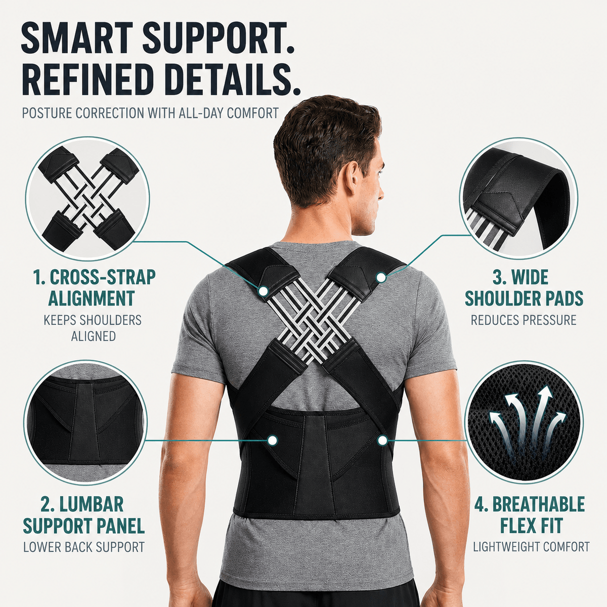 Women's & Student Back Posture Corrector - Adjustable Light