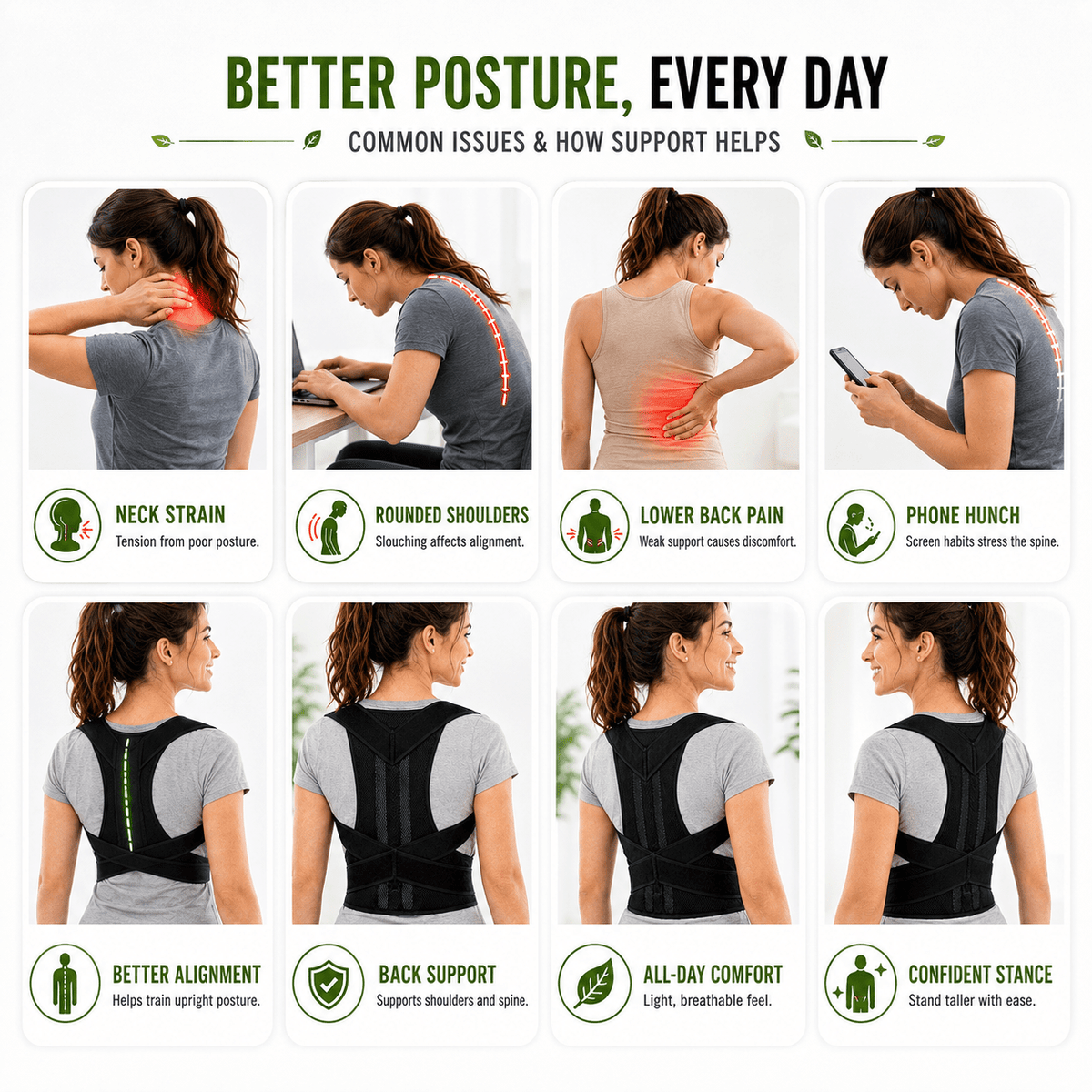 Back Posture & Lumbar Support Corrector - Unisex Adjustable
