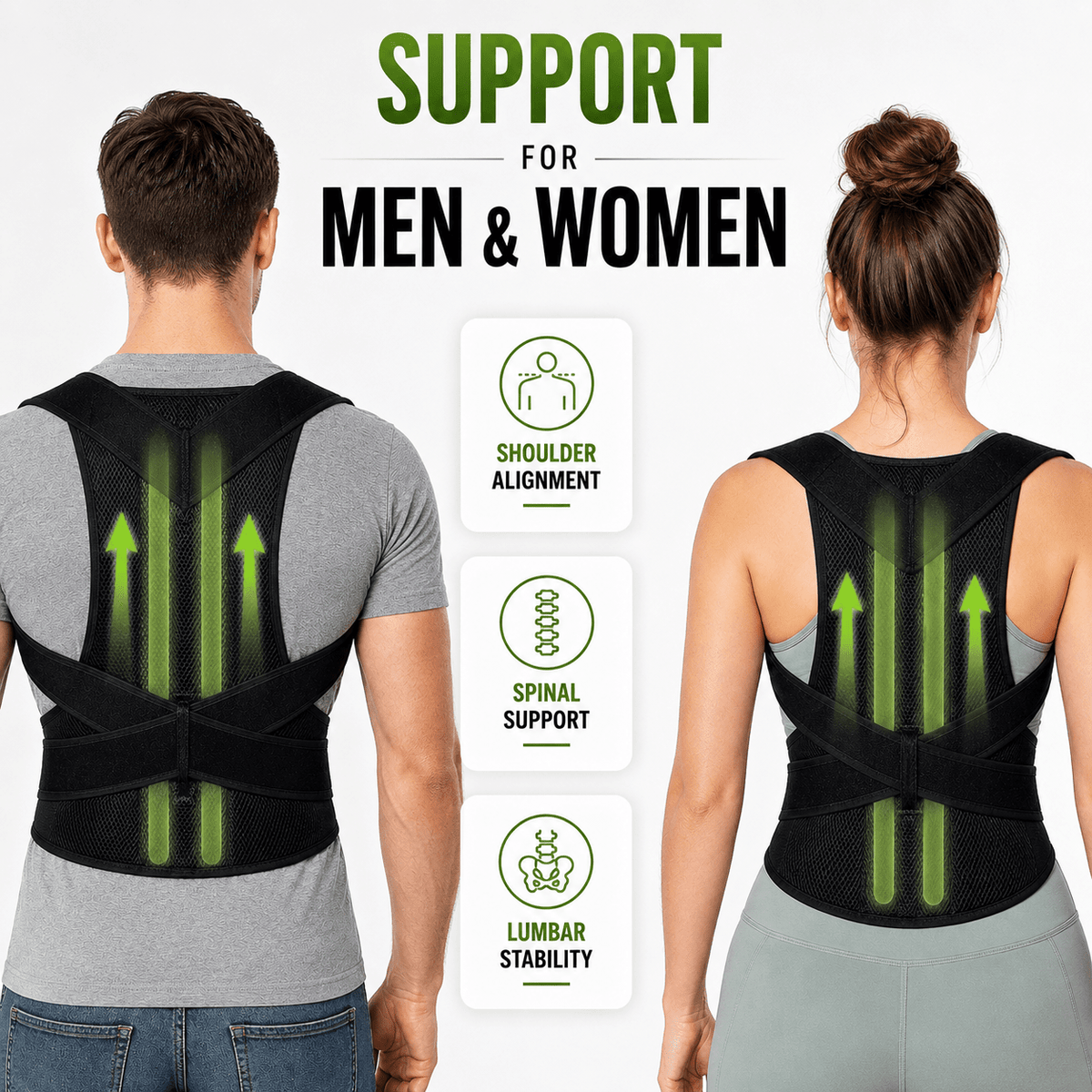 Back Posture & Lumbar Support Corrector - Unisex Adjustable