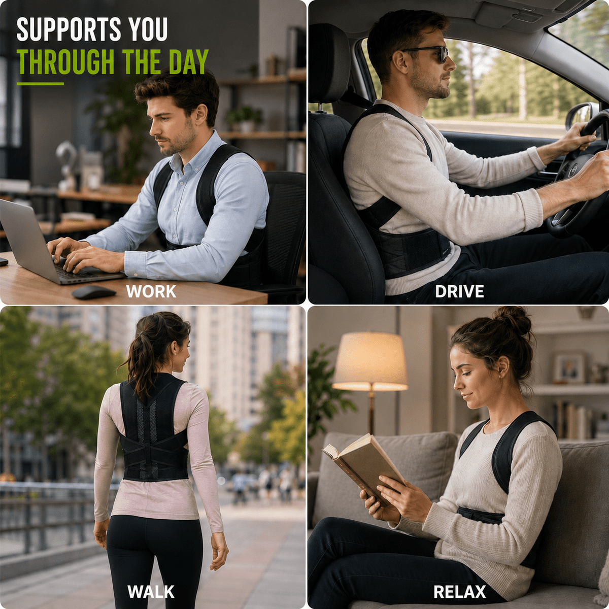 Back Posture & Lumbar Support Corrector - Unisex Adjustable