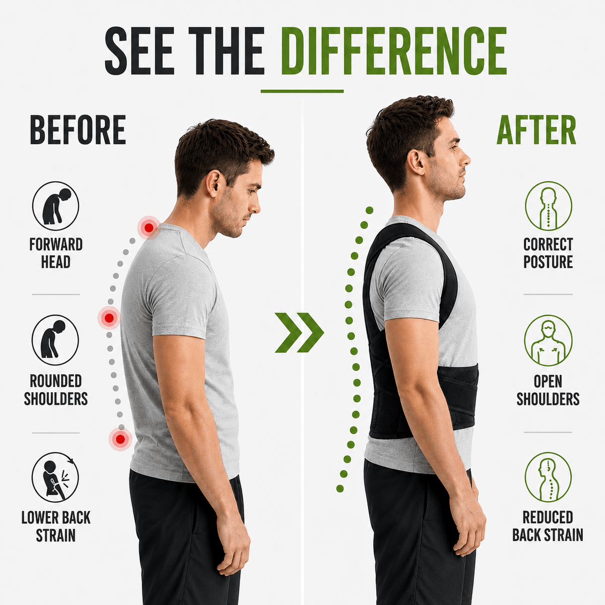 Back Posture & Lumbar Support Corrector - Unisex Adjustable