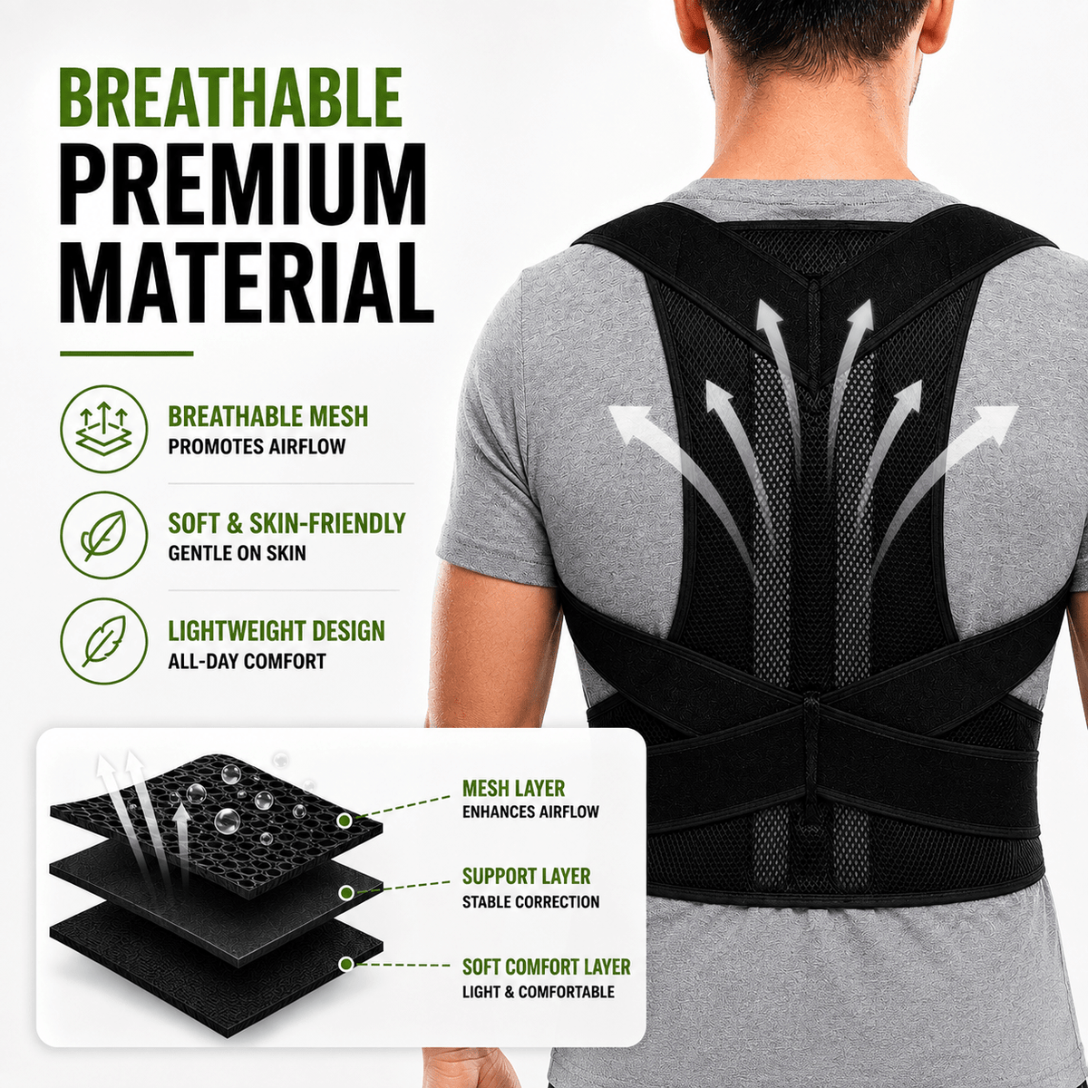 Back Posture & Lumbar Support Corrector - Unisex Adjustable