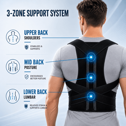 Adjustable Upper Back Posture Corrector - Light Discreet Daily