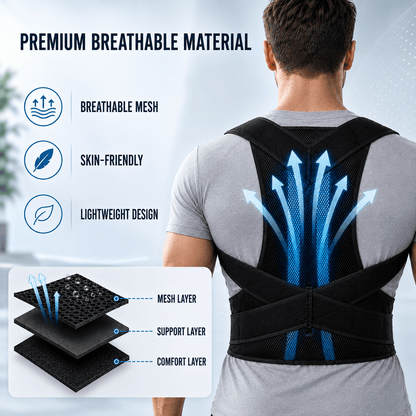 Adjustable Upper Back Posture Corrector - Light Discreet Daily