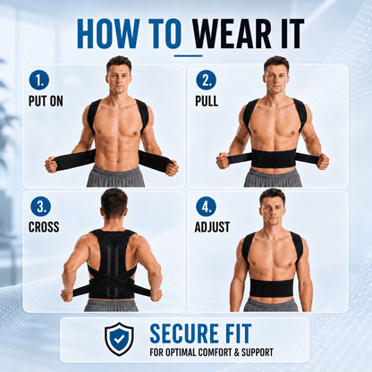 Adjustable Upper Back Posture Corrector - Light Discreet Daily