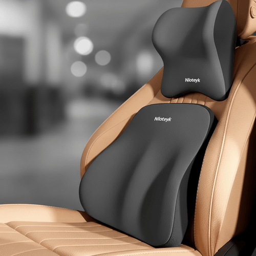 Car Lumbar & Headrest Memory Foam Cushion - Premium Driver Set