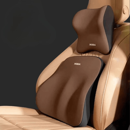 Car Lumbar & Headrest Memory Foam Cushion - Premium Driver Set