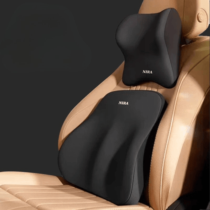 Car Lumbar & Headrest Memory Foam Cushion - Premium Driver Set