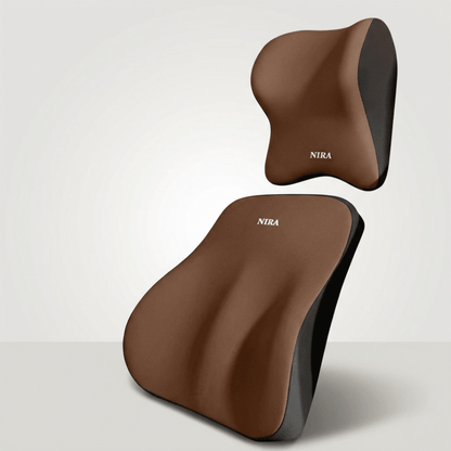 Car Lumbar & Headrest Memory Foam Cushion - Premium Driver Set