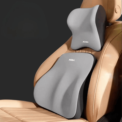 Car Lumbar & Headrest Memory Foam Cushion - Premium Driver Set