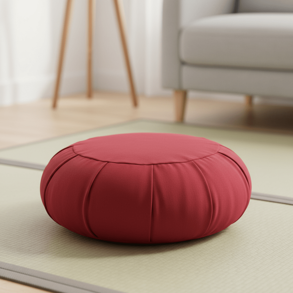 Round Floor Yoga Meditation Cushion - Natural Buckwheat Fill