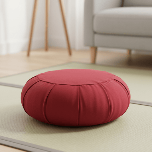 Round Floor Yoga Meditation Cushion - Natural Buckwheat Fill